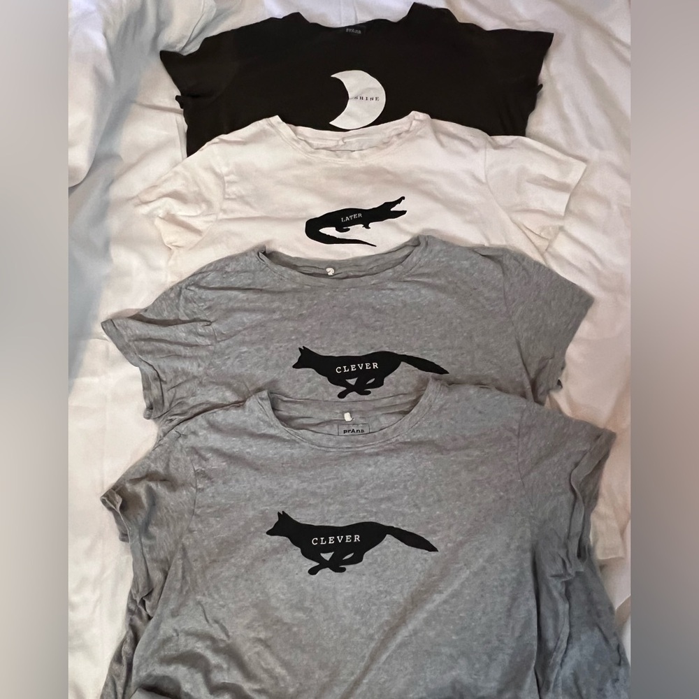 Lot of 4 Prana Journeyman T-shirts sz L. EUC